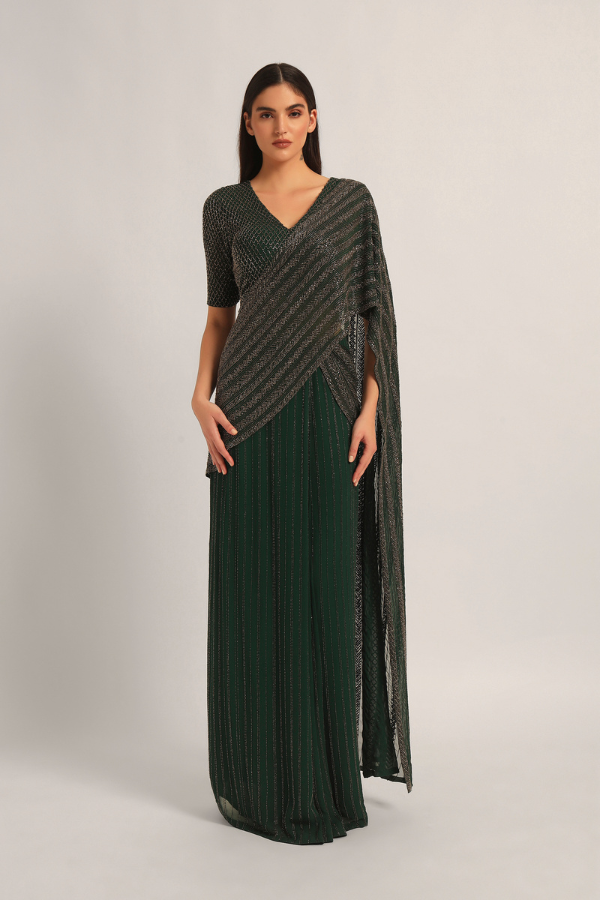 TRACKLINE DRAPED SAREE WITH BLOUSE Namrata Joshipura Online