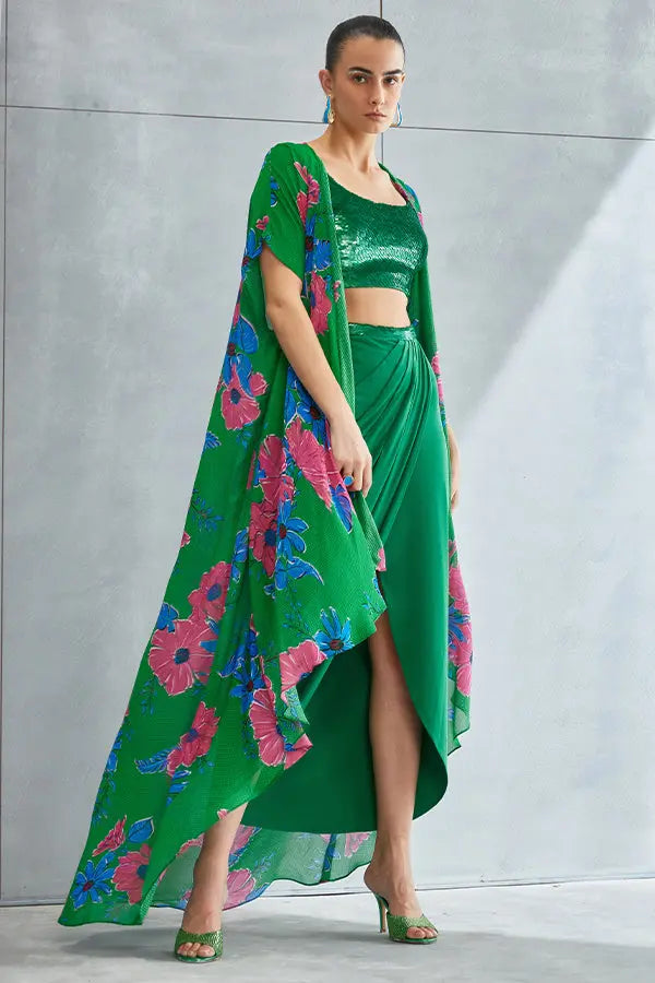 Zinnia Cape Skirt Set Namrata Joshipura