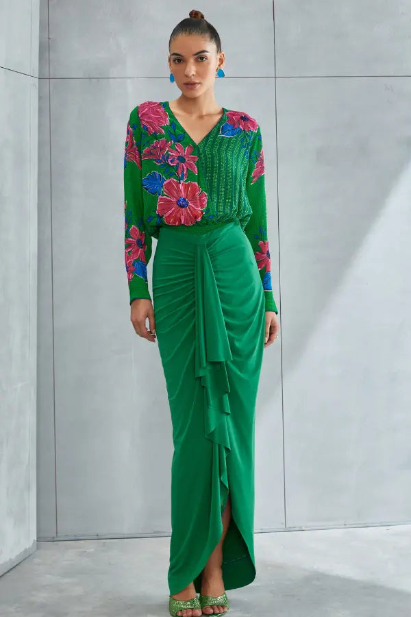 Zinnia Drape Skirt Set Namrata Joshipura