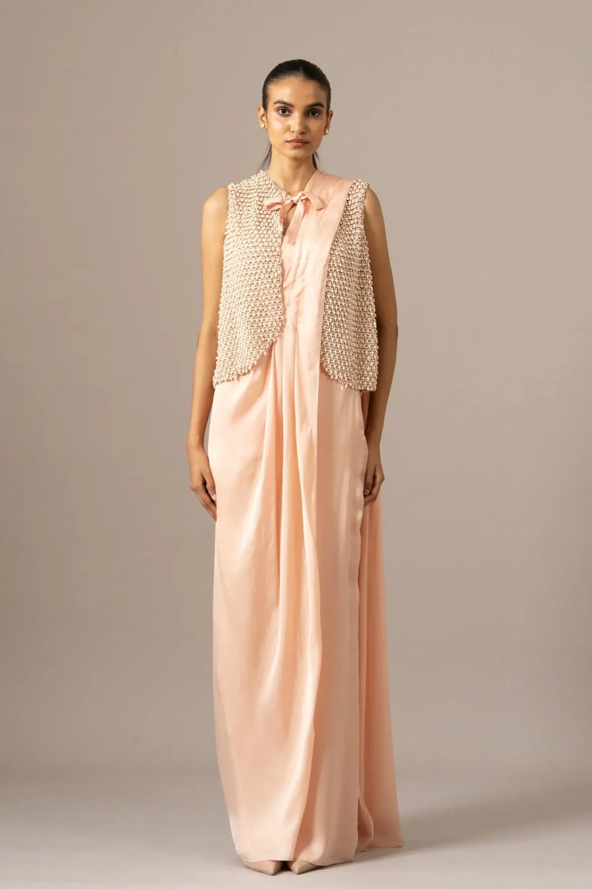 Lulu Crusted Blouse With Draped Saree Namrata Joshipura Online