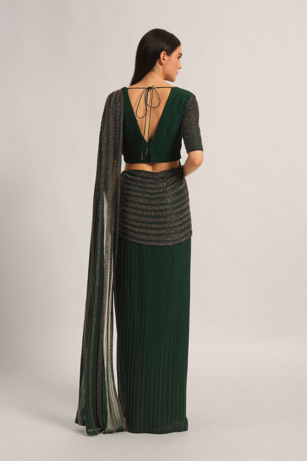 TRACKLINE DRAPED SAREE WITH BLOUSE Namrata Joshipura Online