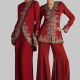 GOLDEN PETALS PEPLUM WITH SHARARA