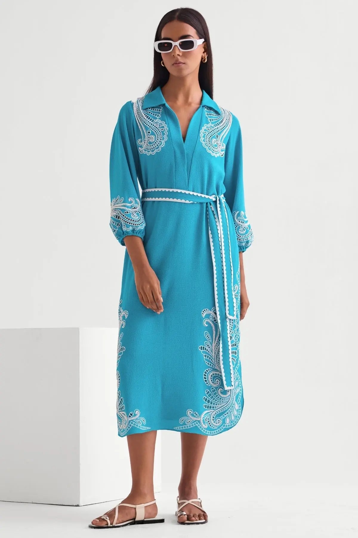 Marina Long Dress With Belt Namrata Joshipura Online