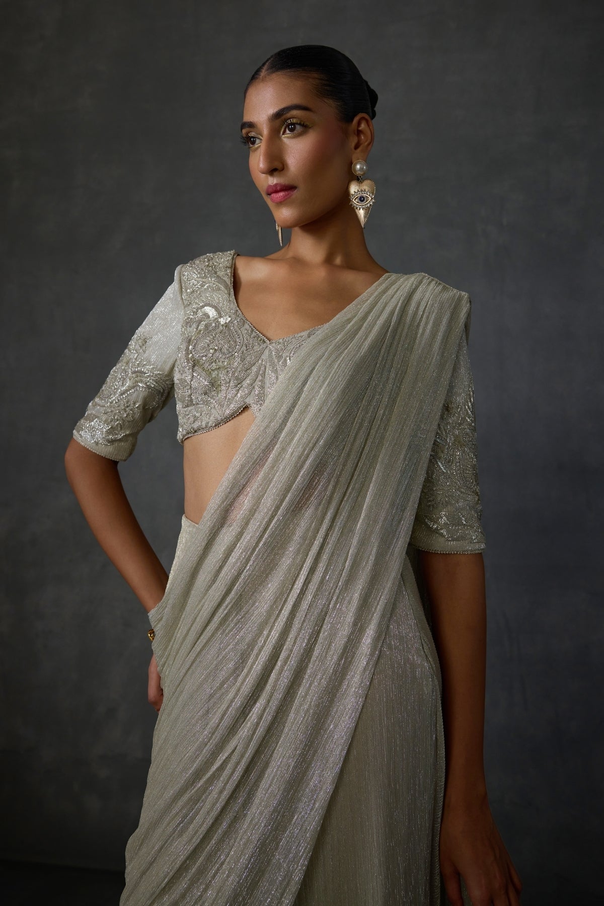Peizuli Metalic Draped Saree Namrata Joshipura Online