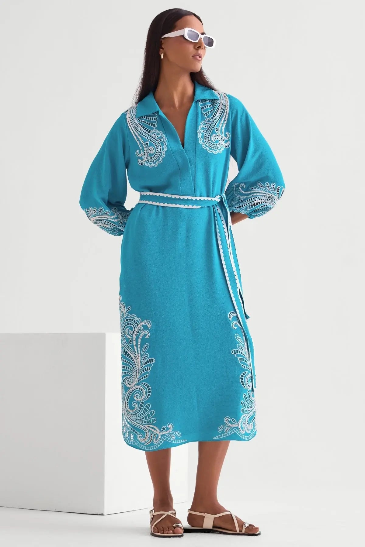Marina Long Dress With Belt Namrata Joshipura Online