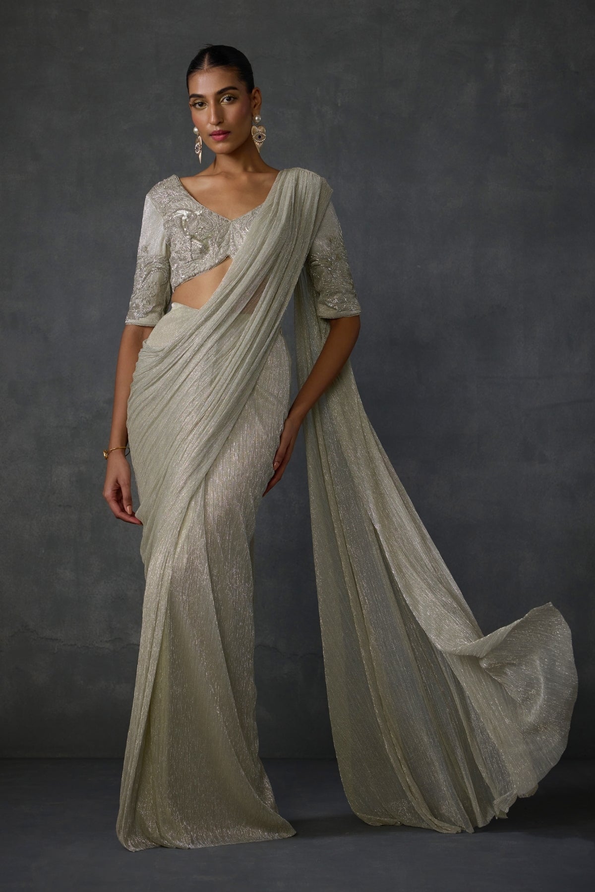 Peizuli Metalic Draped Saree Namrata Joshipura Online