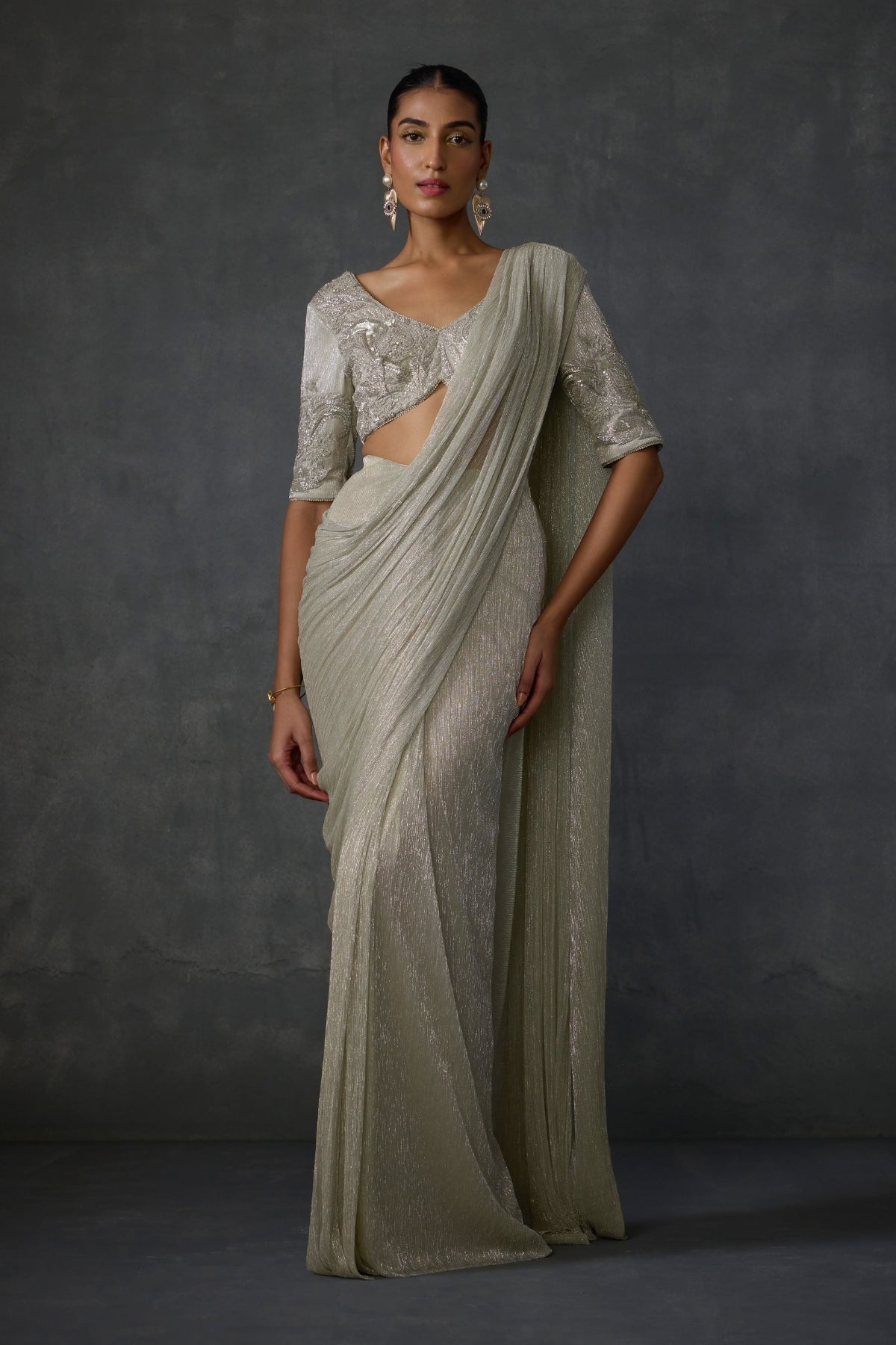 Peizuli Metalic Draped Saree Namrata Joshipura Online