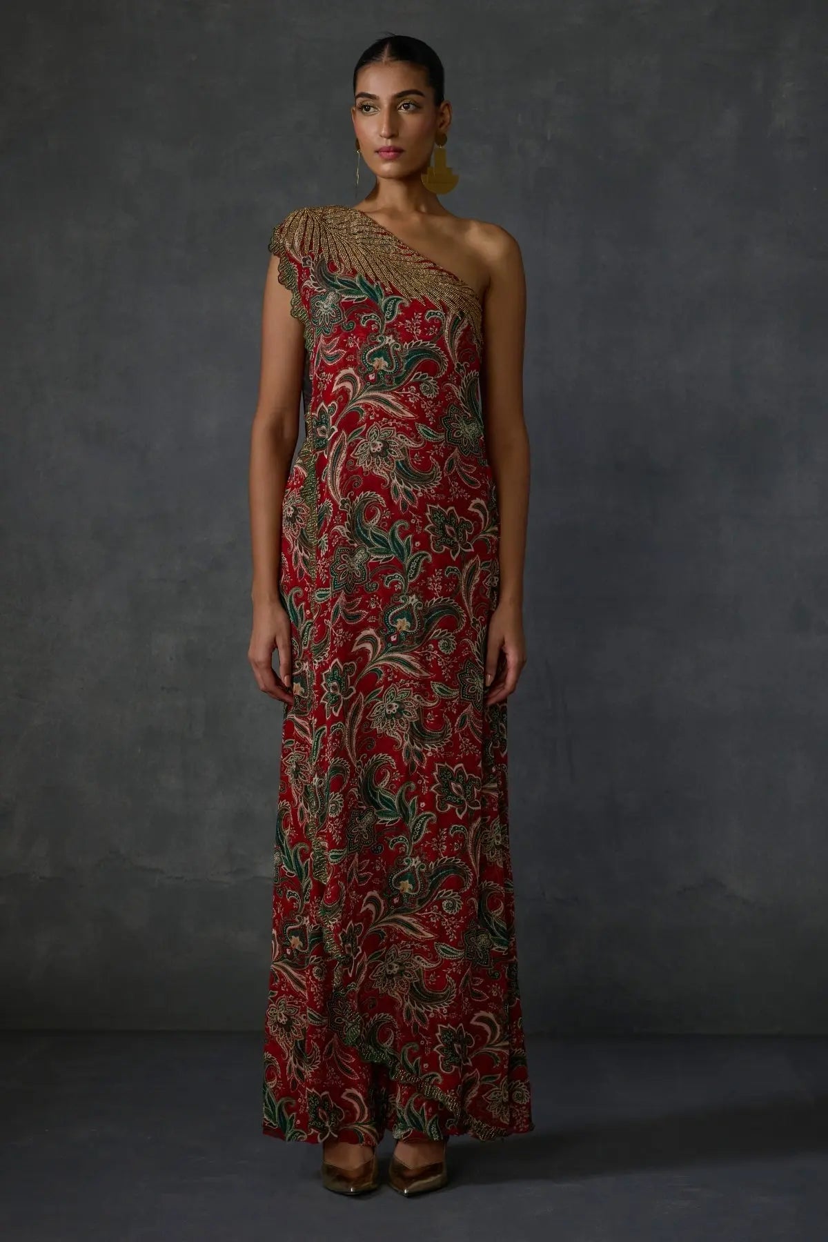 Fern Paisley One Offshoulder Jumpsuit Namrata Joshipura Online