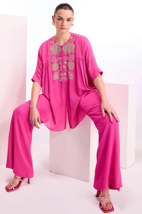 Hibiscus Gathered Co-ord Set Namrata Joshipura