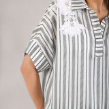AURA BACK TIE STRIPED TOP