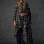 Myrrah Paisley Trapeze Asymetric Kurta Set With Dupatta Namrata Joshipura Online