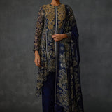 Myrrah Paisley Trapeze Asymetric Kurta Set With Dupatta Namrata Joshipura Online