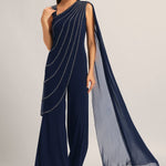 Silver Dust Front Drape Jumpsuit Namrata Joshipura Online