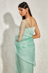 Metallic Edge Draped Saree