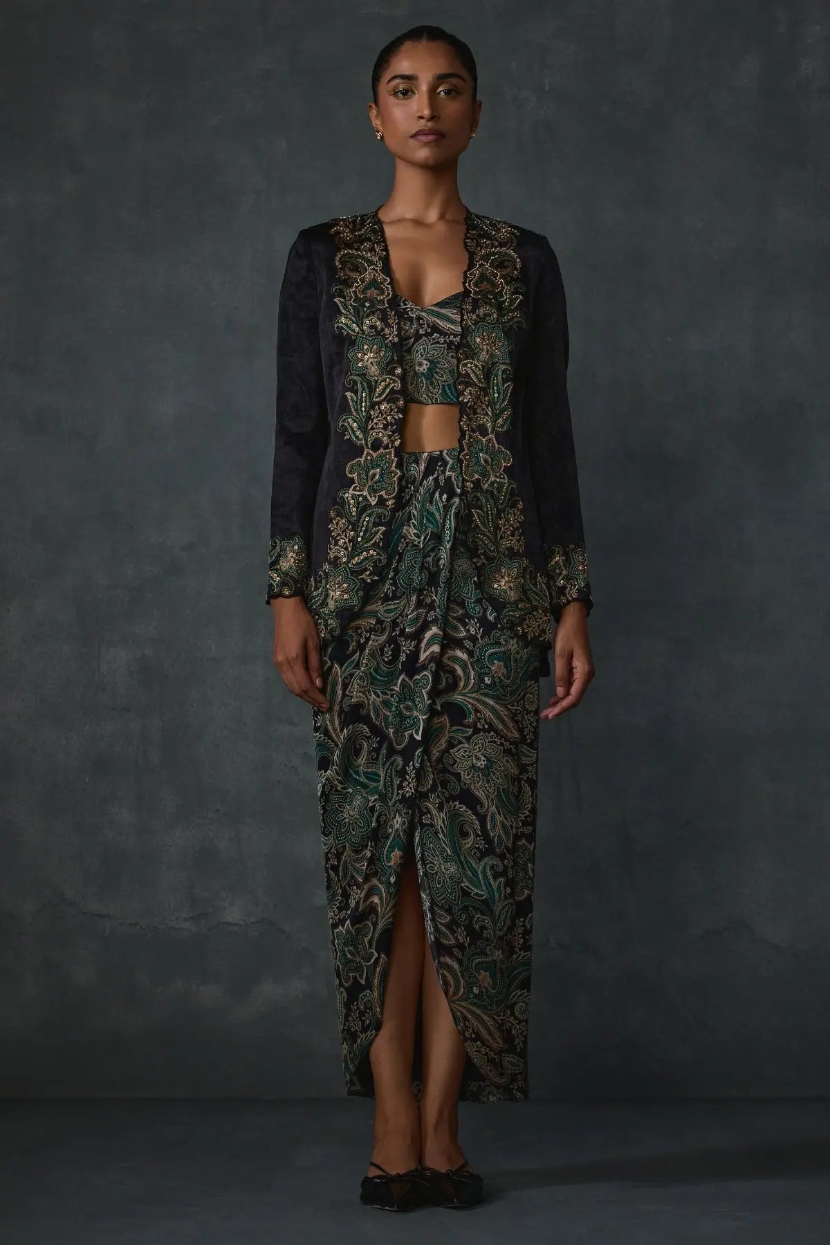 Paisley Jacket And Skirt Set Namrata Joshipura Online