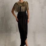 Akari Gold Fringe Wrap with Drape Skirt Namrata Joshipura