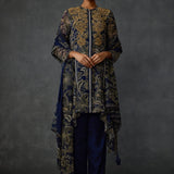Myrrah Paisley Trapeze Asymetric Kurta Set With Dupatta Namrata Joshipura Online