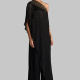 CORDELIA EMBROIDERED PANEL JUMPSUIT