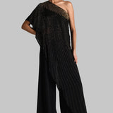 CORDELIA EMBROIDERED PANEL JUMPSUIT