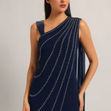 Silver Dust Front Drape Jumpsuit Namrata Joshipura Online