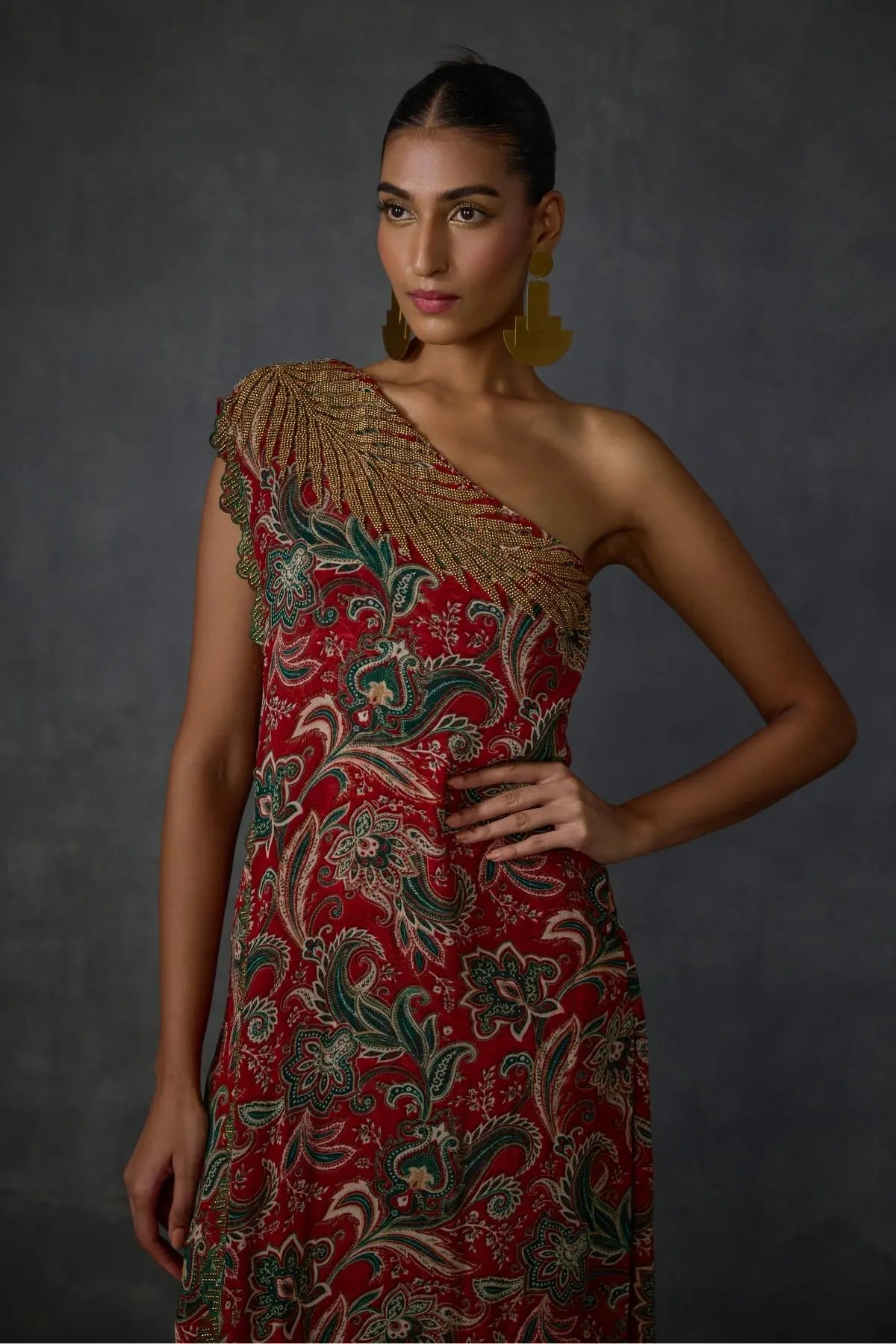 Fern Paisley One Offshoulder Jumpsuit Namrata Joshipura Online