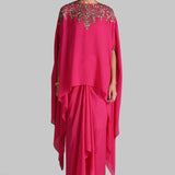 GOLDEN PETAL KAFTAN TOP WITH DRAPED SKIRT