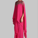 GOLDEN PETAL KAFTAN TOP WITH DRAPED SKIRT