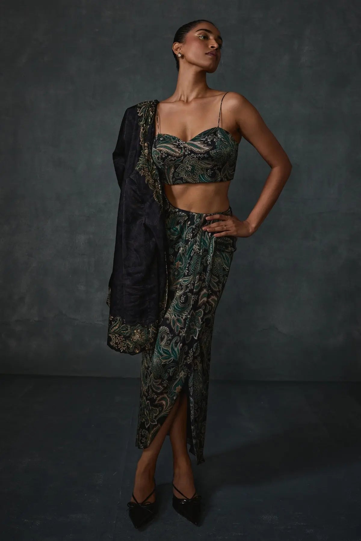 Paisley Jacket And Skirt Set Namrata Joshipura Online