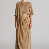 PEARL DROP BOXY BLOUSE DRAPED SAREE