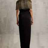 Akari Gold Fringe Wrap with Drape Skirt Namrata Joshipura