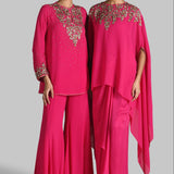 GOLDEN PETAL TUNIC WITH SHARARA