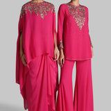 GOLDEN PETAL KAFTAN TOP WITH DRAPED SKIRT