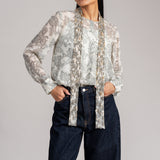 COSMI DUST NECK TIE SHIRT