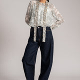 COSMI DUST NECK TIE SHIRT