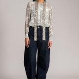COSMI DUST NECK TIE SHIRT