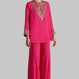 GOLDEN PETAL TUNIC WITH SHARARA