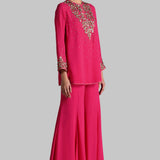GOLDEN PETAL TUNIC WITH SHARARA