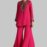 GOLDEN PETAL TUNIC WITH SHARARA