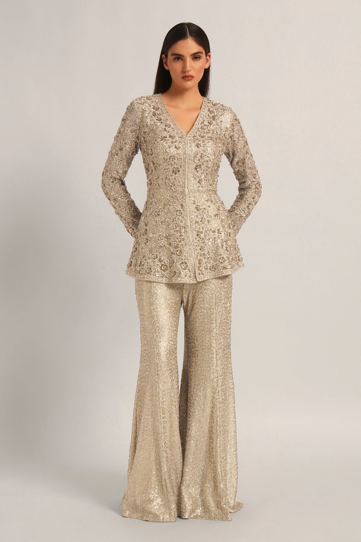 AMARA LONG PEPLUM WITH SHARARA Namrata Joshipura Online