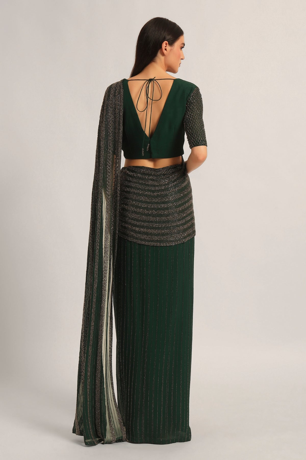 TRACKLINE DRAPED SAREE WITH BLOUSE Namrata Joshipura Online