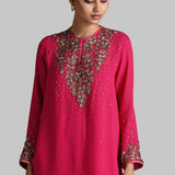 GOLDEN PETAL TUNIC WITH SHARARA