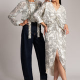 ESTELLE RAYS PRINTED DRAWSTRING DRESS