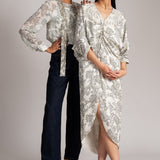 ESTELLE RAYS PRINTED DRAWSTRING DRESS