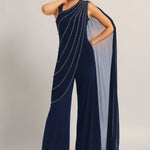 Silver Dust Front Drape Jumpsuit Namrata Joshipura Online