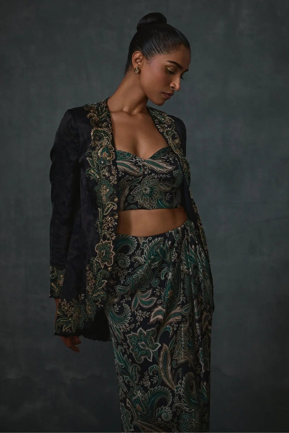 Paisley Jacket And Skirt Set Namrata Joshipura Online