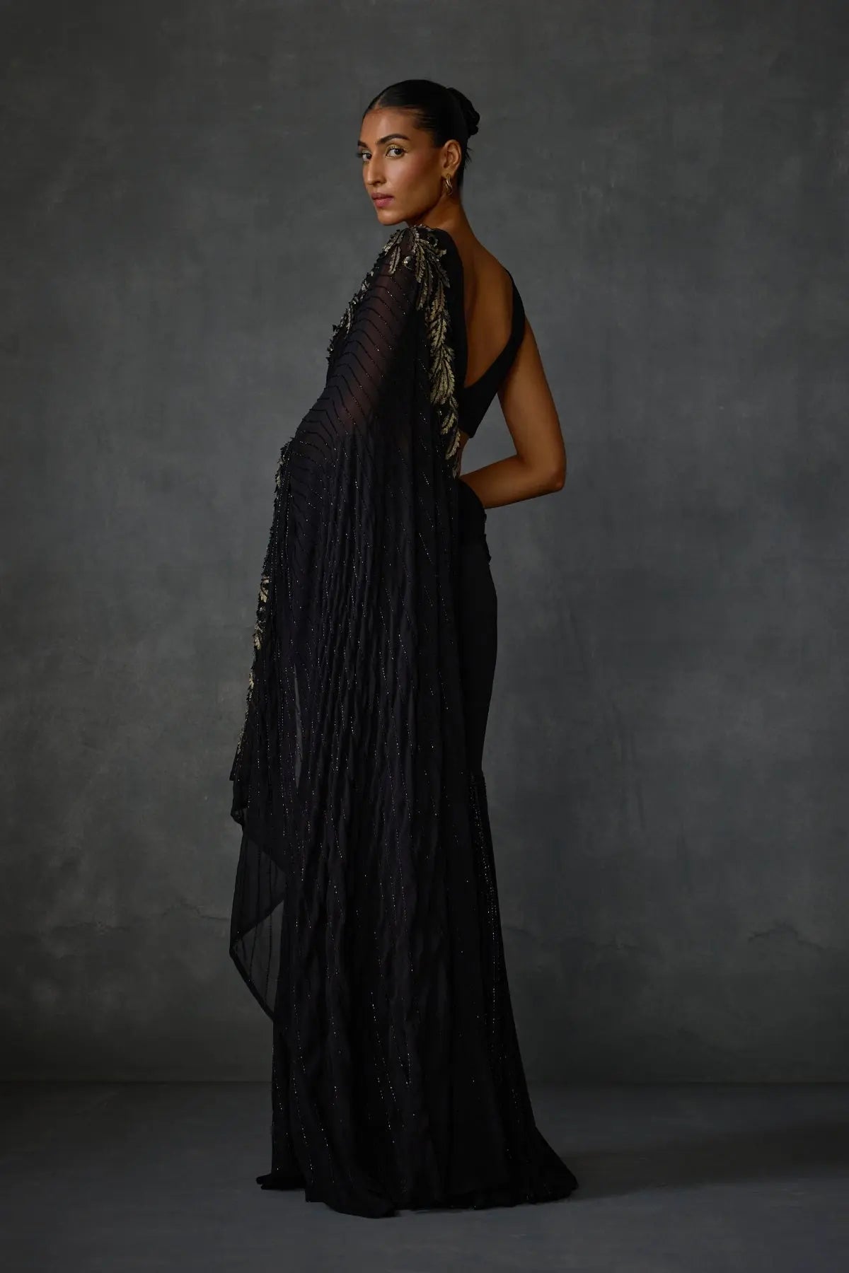 Autumn Fern Godet Draped Saree Namrata Joshipura Online