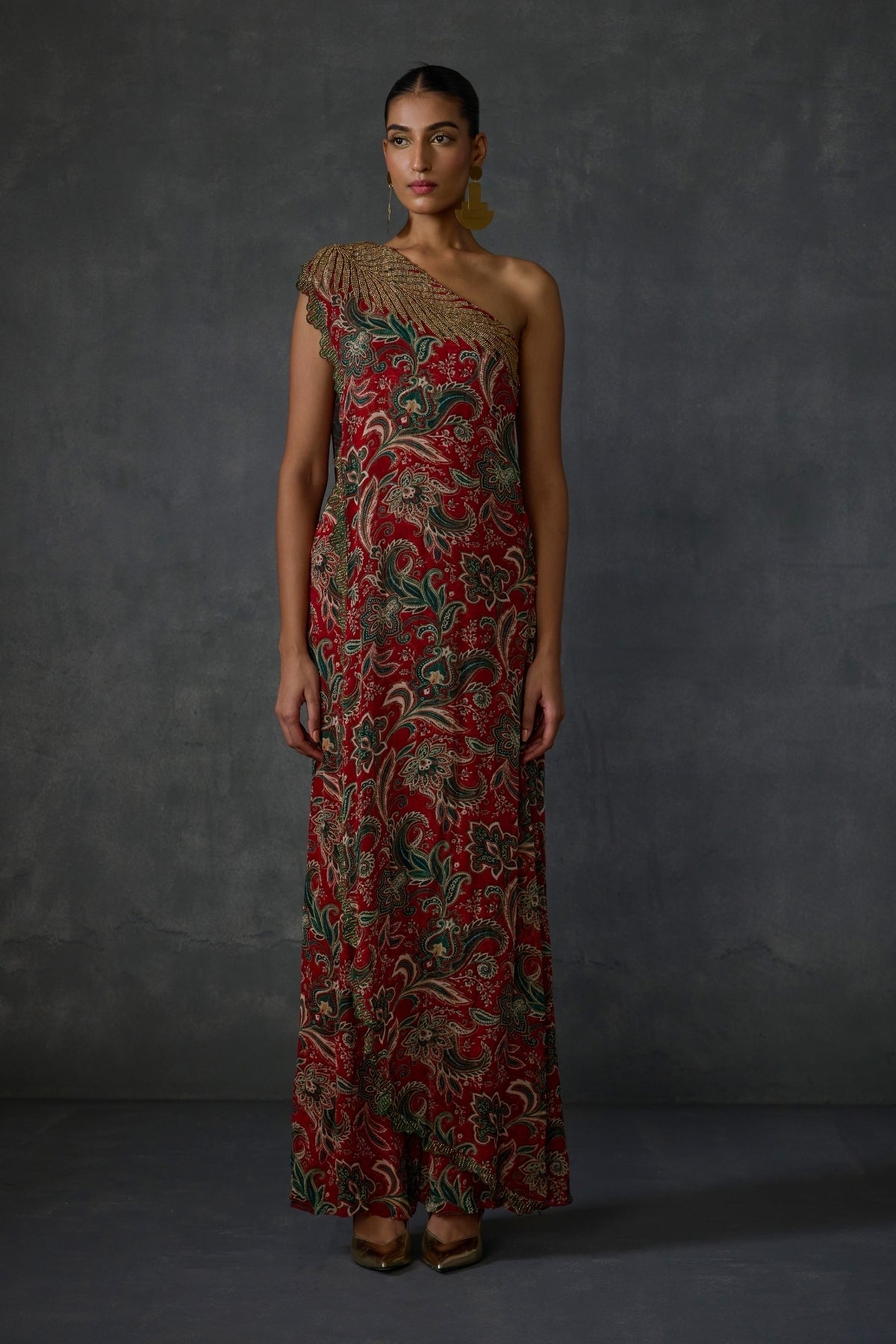 Fern Paisley One Offshoulder Jumpsuit Namrata Joshipura Online