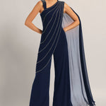 Silver Dust Front Drape Jumpsuit Namrata Joshipura Online