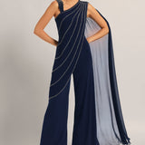 Silver Dust Front Drape Jumpsuit Namrata Joshipura Online