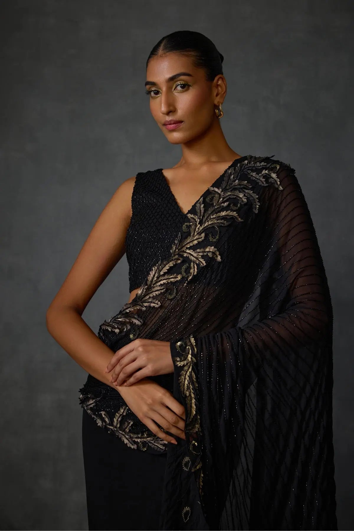 Autumn Fern Godet Draped Saree Namrata Joshipura Online